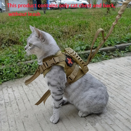 Adjustable Escape-Proof Tactical Cat Harness: Pet Vest for Walking Kittens & Small Dogs